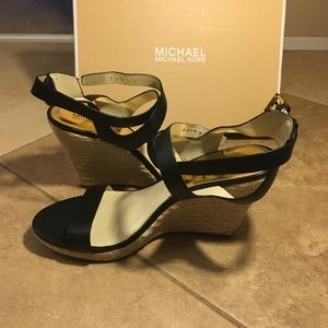 Black Michael Kors wedges
